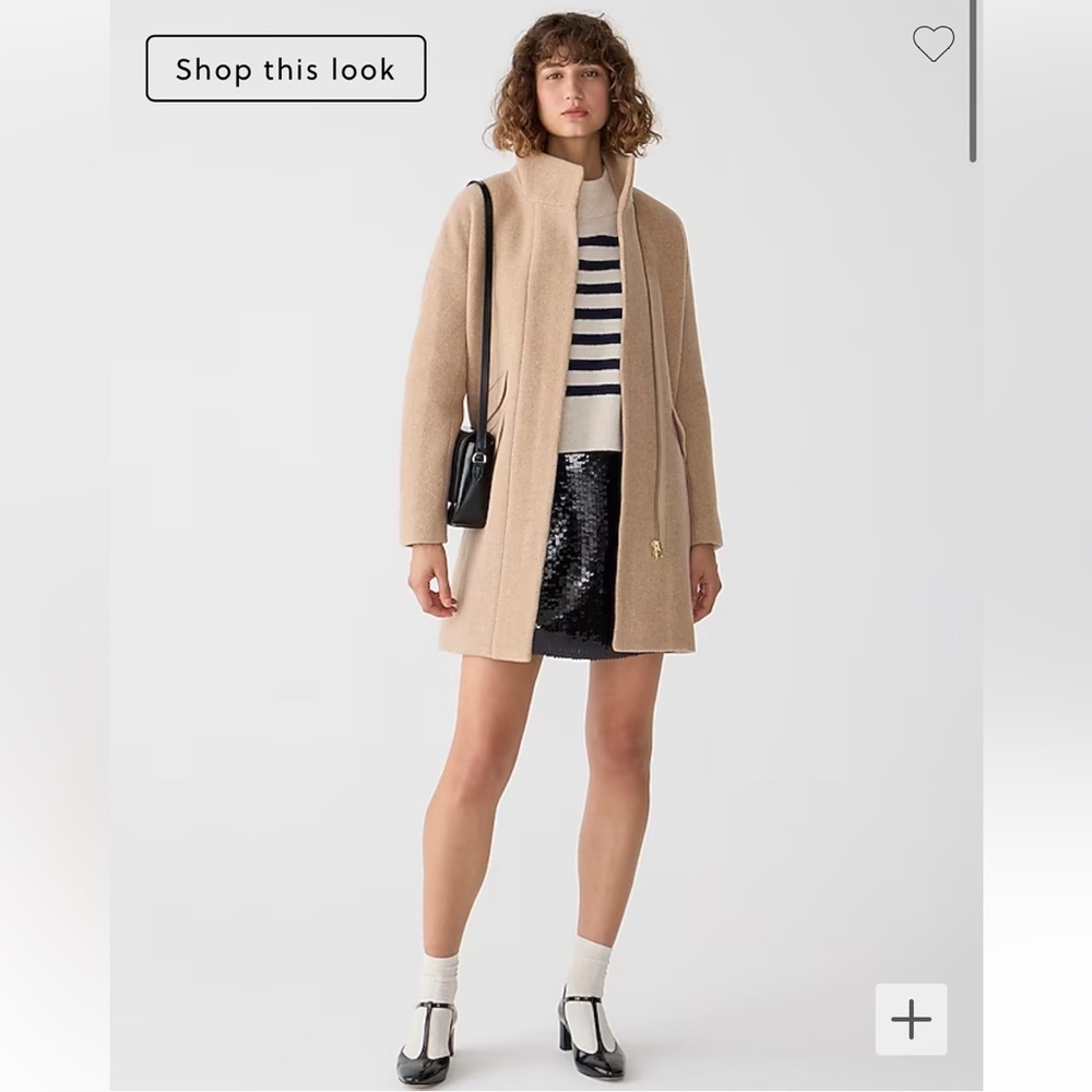 New T J.crew Wool Cocoon coat in Italian stadium-cloth wool blend